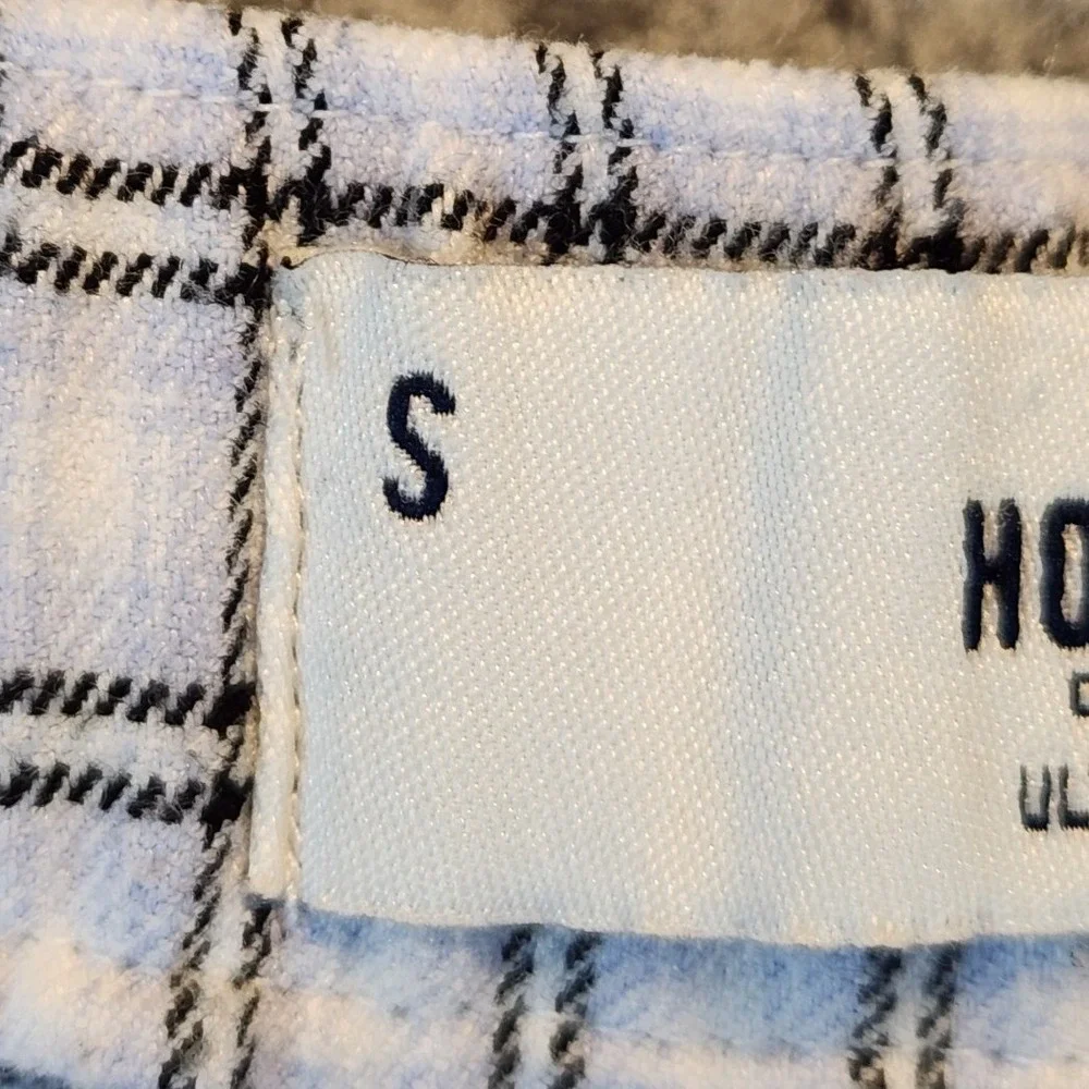 Hollister Pants Womens S (Fits 26x29) White Check‎ Pleated High Rise Office